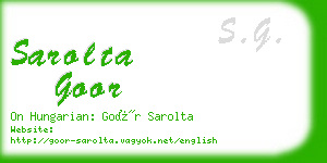 sarolta goor business card